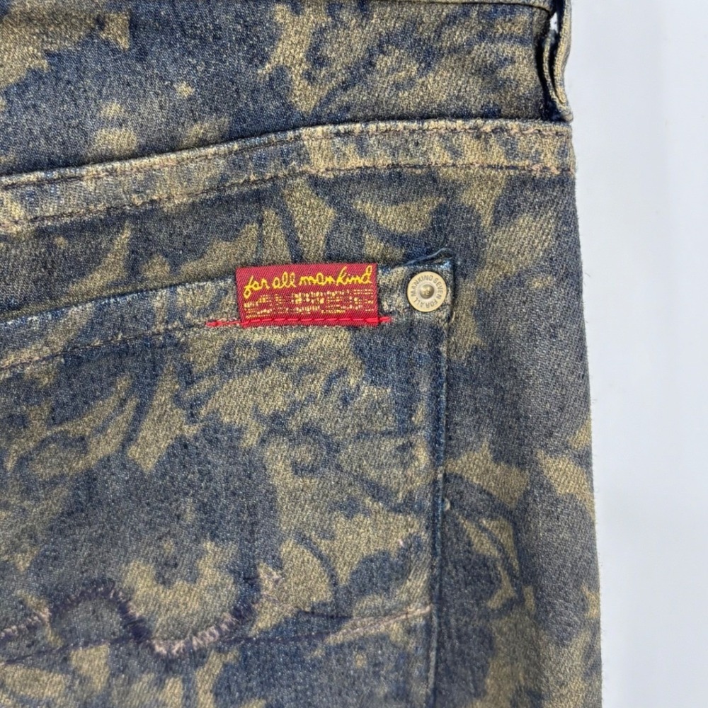 Seven For All Mankind The Skinny Jeans Womens 28 Floral Print Dark‎ Wash Denim
